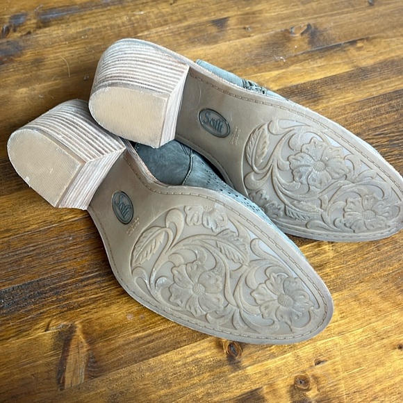 Sofft Tensley Distressed Leather Perforated Gray Slingback Clog/Bootie- 8.5 - Picture 5 of 11